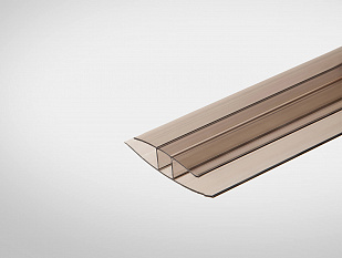 Профиль неразъемный соединительный для поликарбоната 4мм бронзовый 6м