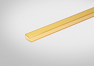 Профиль торцевой для поликарбоната 4 мм желтый 2,1 м