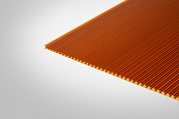 Сотовый поликарбонат КОЛИБРИ янтарный 25% 6,0 мм 2100x9000 мм