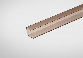 Профиль торцевой для поликарбоната 4мм бронзовый 2,1м Практичный